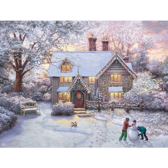 Thomas Kinkade Ceaco Christmas at Gingerbread Cottage 1000 pc Jigsaw Puzzle - Picture 2 of 10